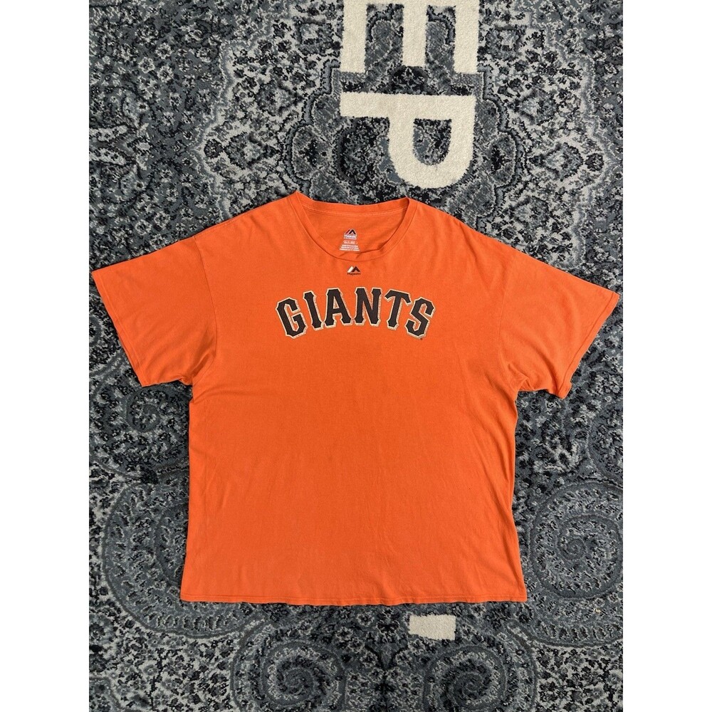 Mens Majestic San Francisco Giants Yastrzemski #5 Tshirt Size 2xL Orange